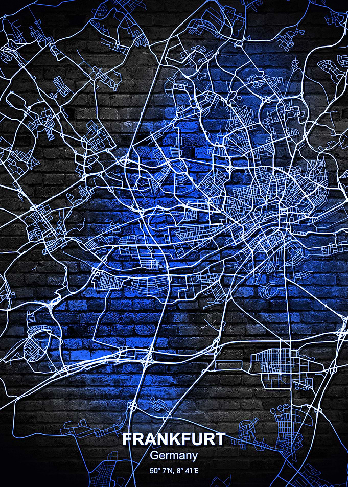 frankfurt blue wall map