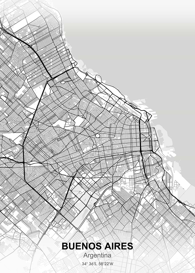buenos aires map white