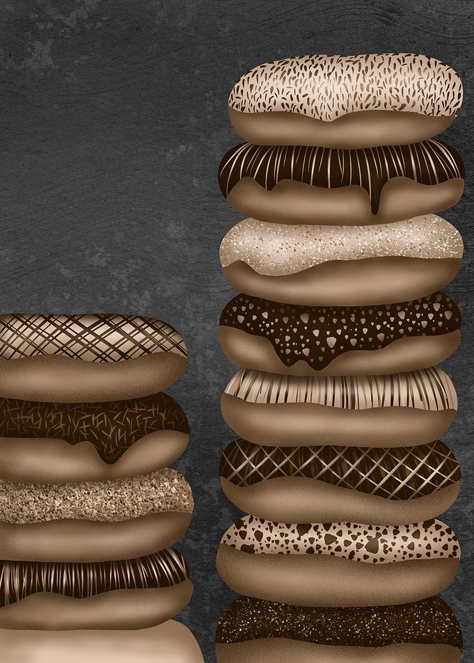 Stack of chocolate donuts