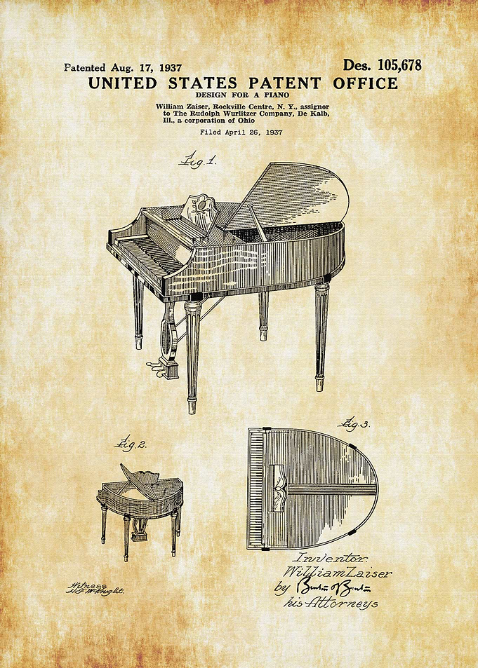 Wurlitzer Piano Patent