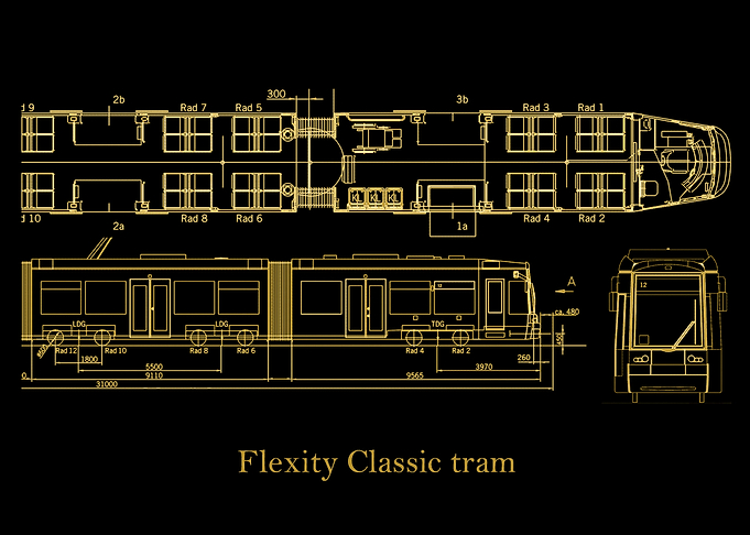 Flexity Classic tram gold