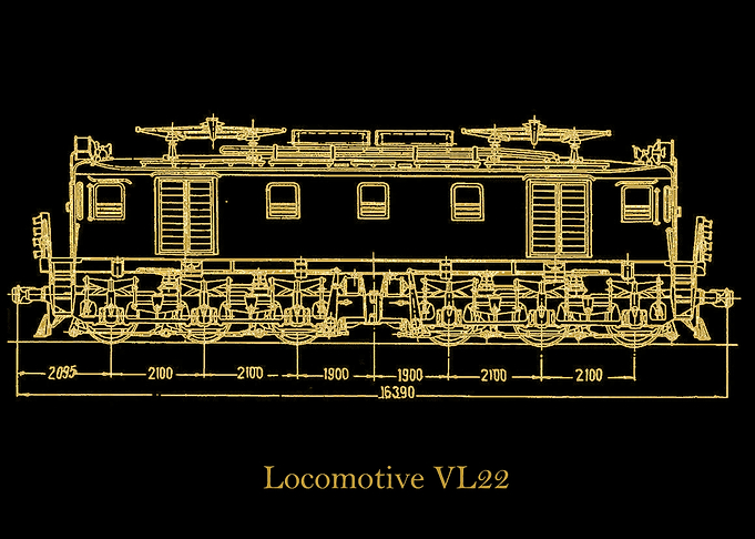 Locomotive VL22 gold
