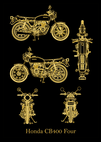 Honda CB400 Four 1976 gold