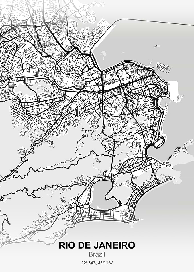 rio de janeiro map white