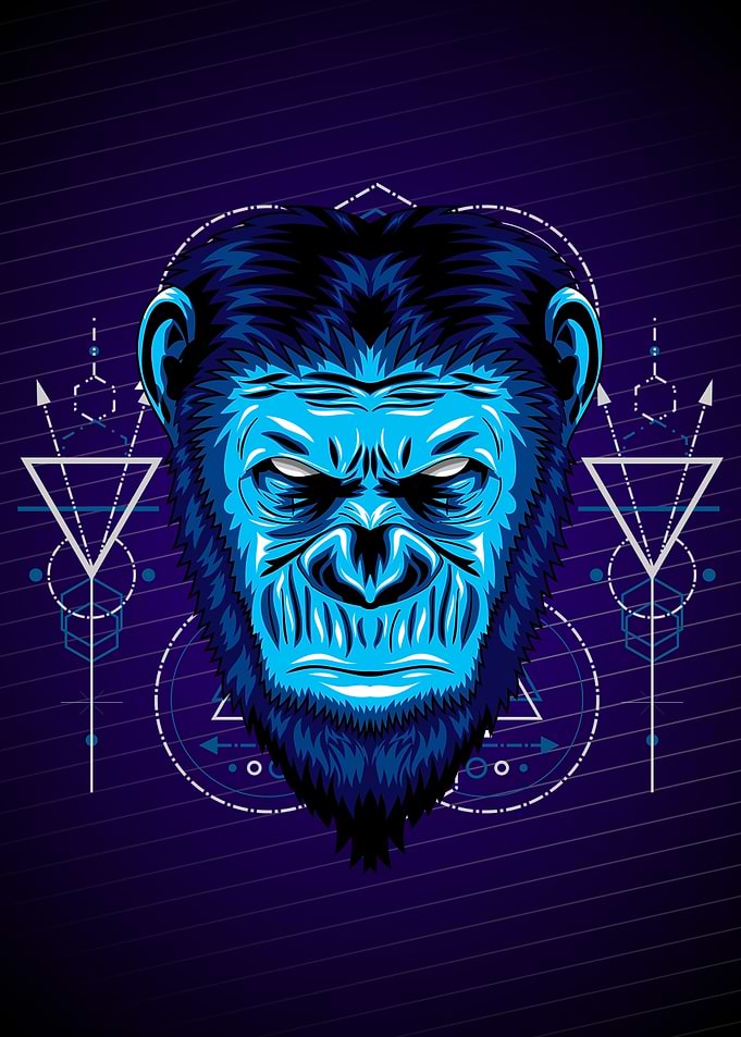 dark blue monkey