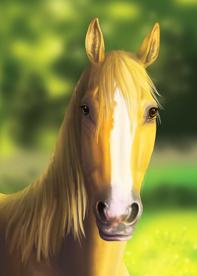 Golden Palomino Horse Bust