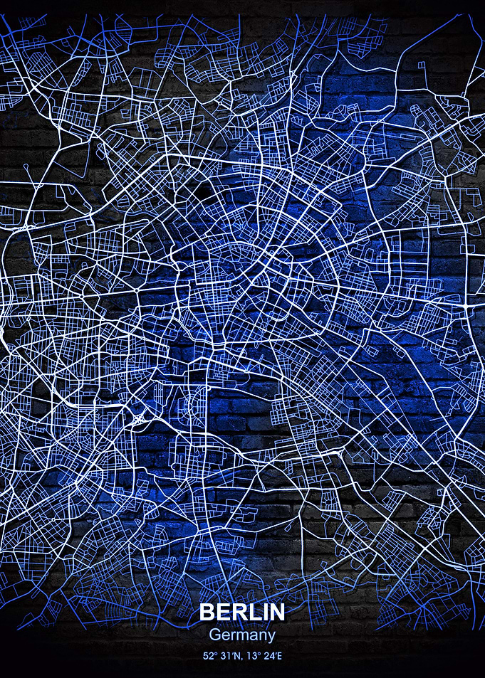 berlin blue wall map