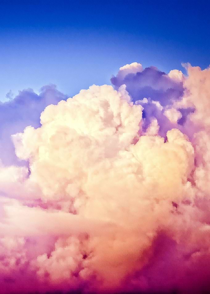 Heavy Pink Cumulus Clouds
