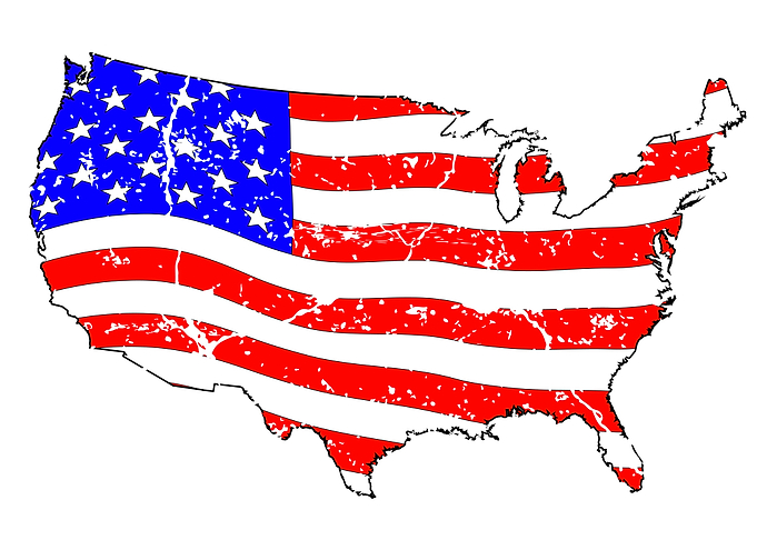 USA Grunge Flag Map