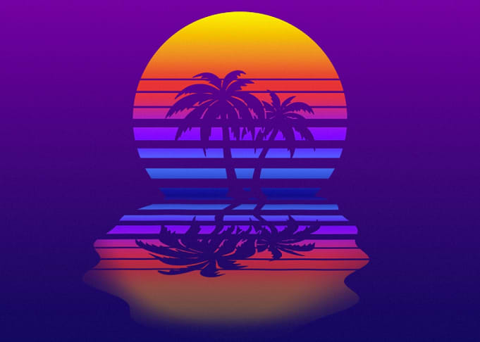 Vaporwave sunset