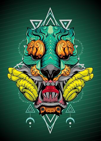 DARK GREEN DOG HELL
