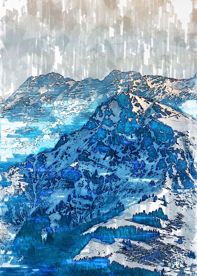 Scenic Alps Austria Sketch