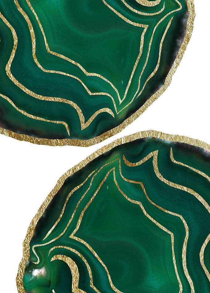 Emerald Agate Gold Glam 1
