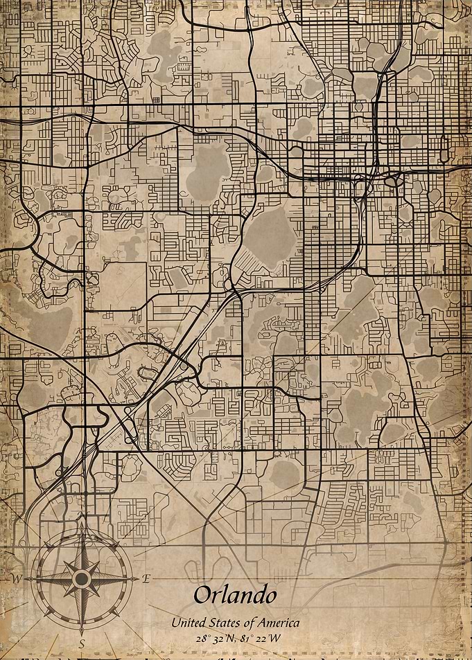 orlando vintage map