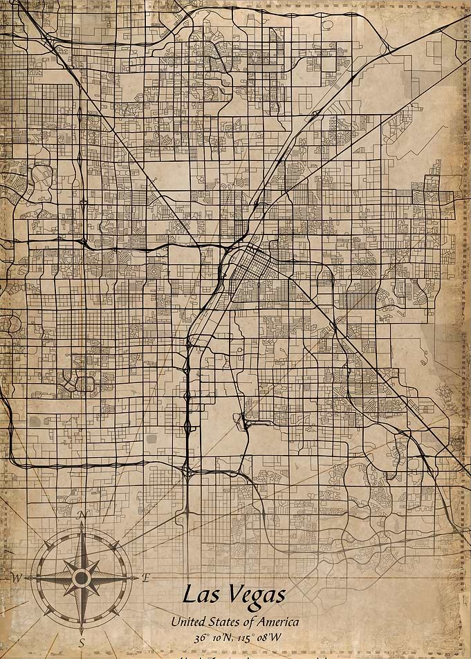 las vegas vintage map