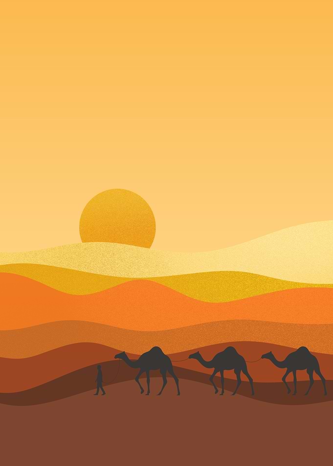 Desert with Camels