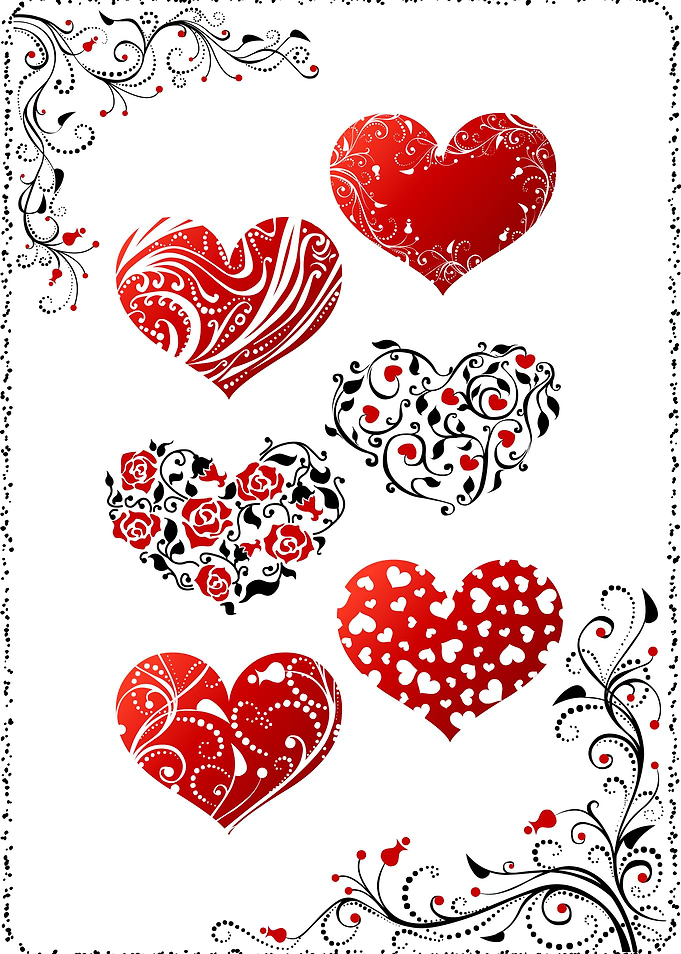 Red Floral earts