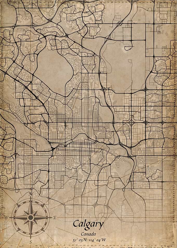Calgary vintage map