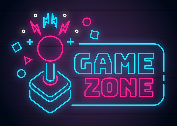 Neon Retro Game Zone