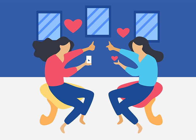 two woman talk love