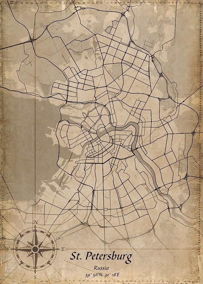 st petersburg bvintage map