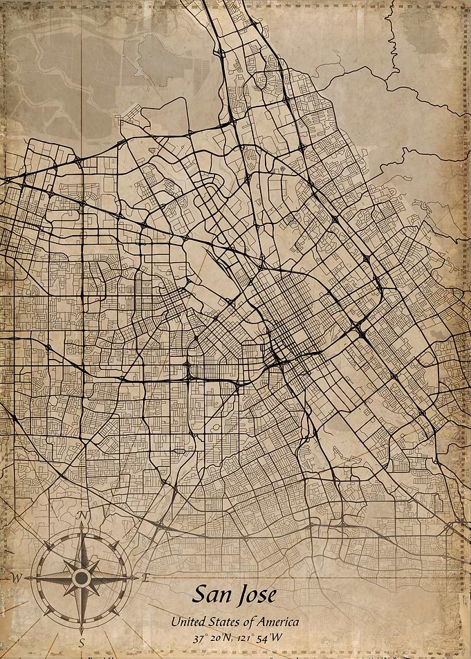 san jose vintage map