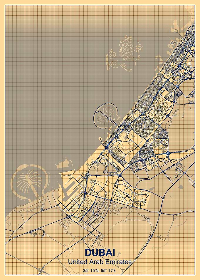 dubai grid map