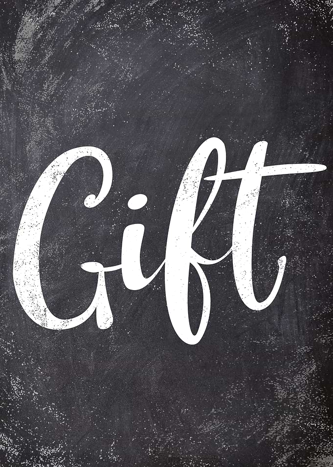 gift chalk text art