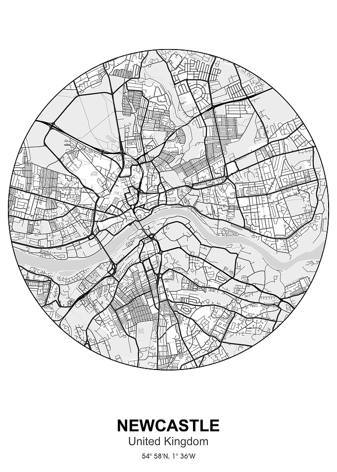 newcastle circle map white