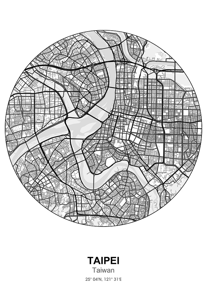 taipei circle map white