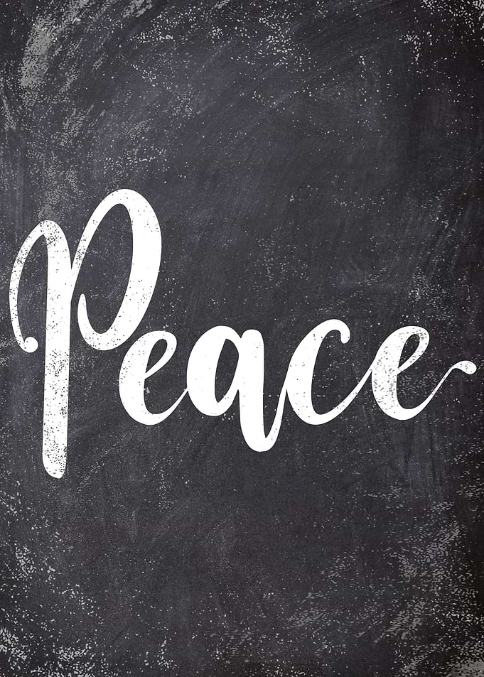 peace chalk text art