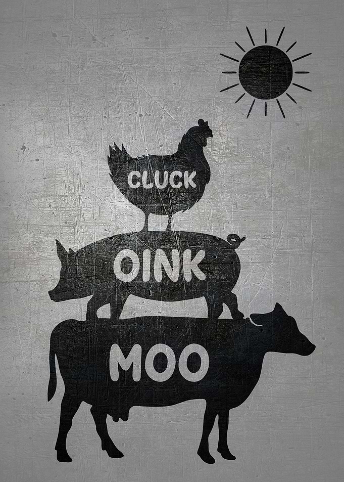 Cluck Oink Moo Metallic