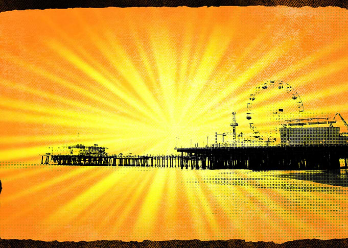 Santa Monica Pier Sunburst