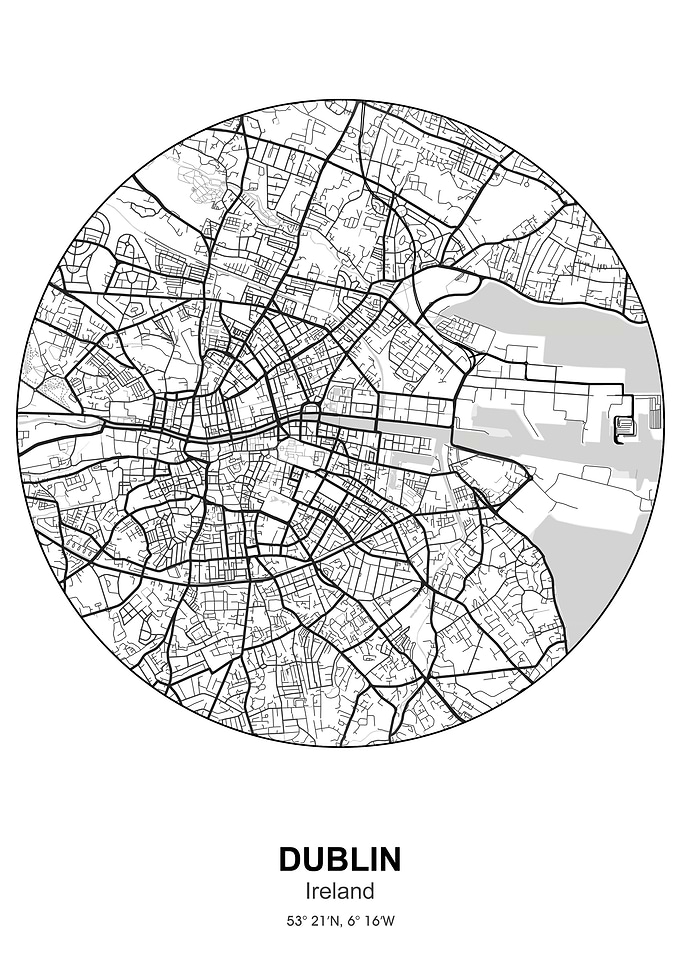 dublin circle map white