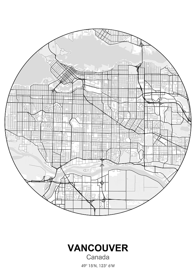 vancouver circle map white