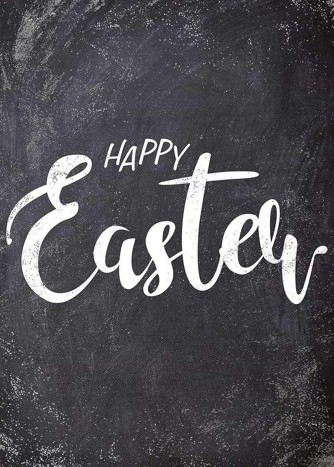 easter chalk text art