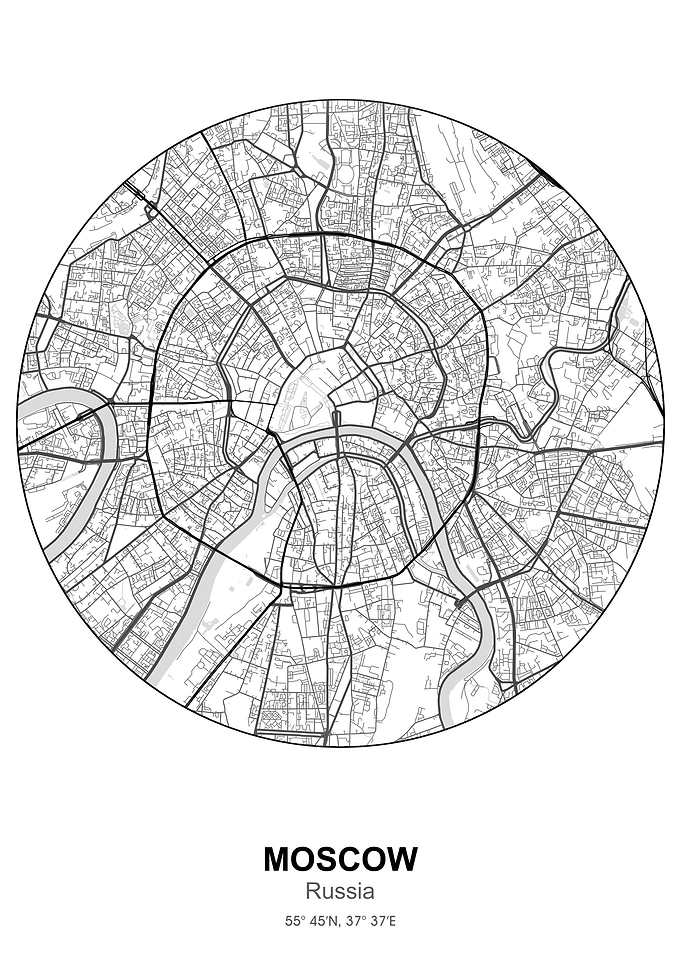 moscow circle map white