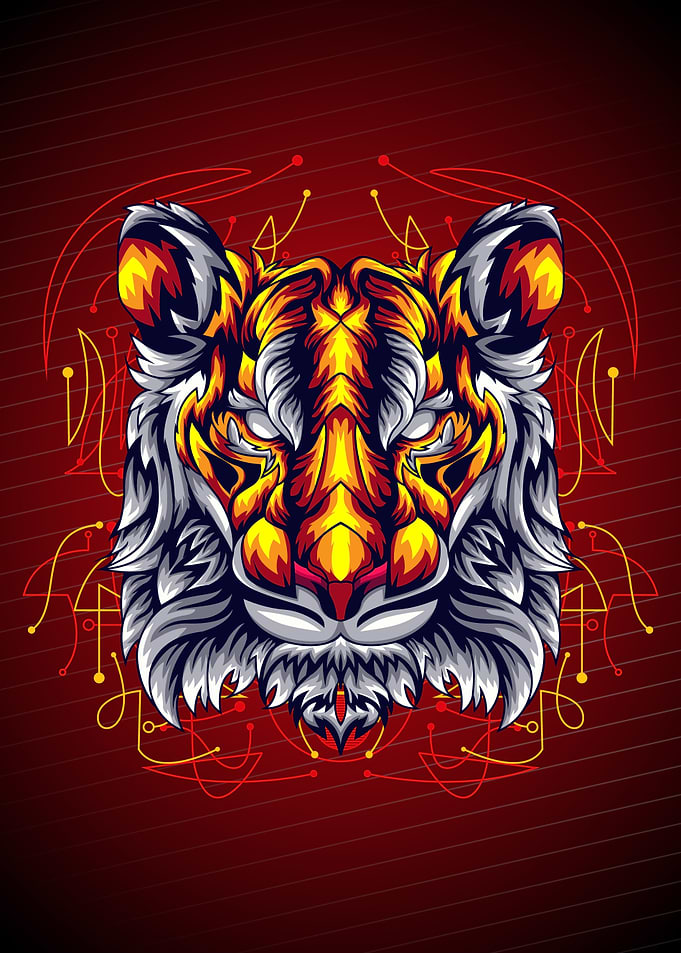 RED TIGER HEAD