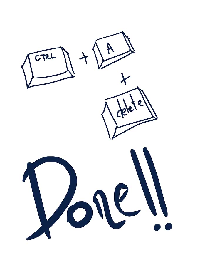 CTRL + A + DELETE