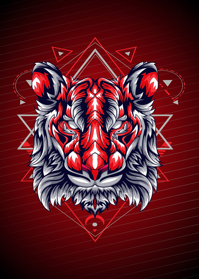 SCARY TIGER HEAD