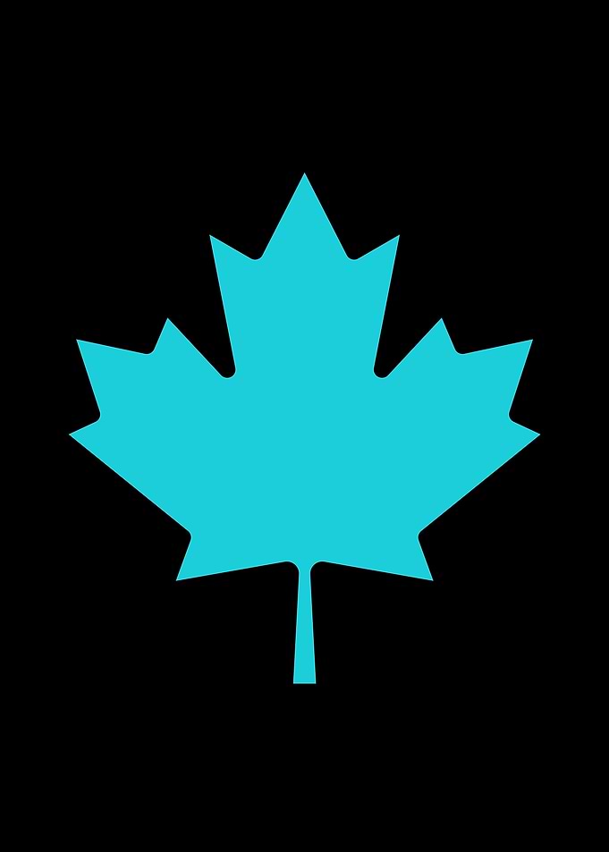 Teal Maple Leaf