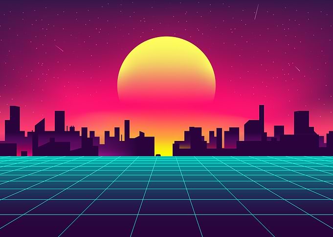 Vaporwave Retro Big City