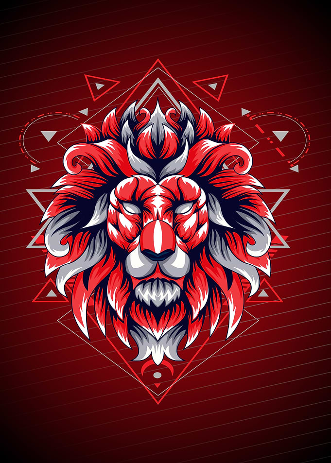 LEO RED GEOMETRIC