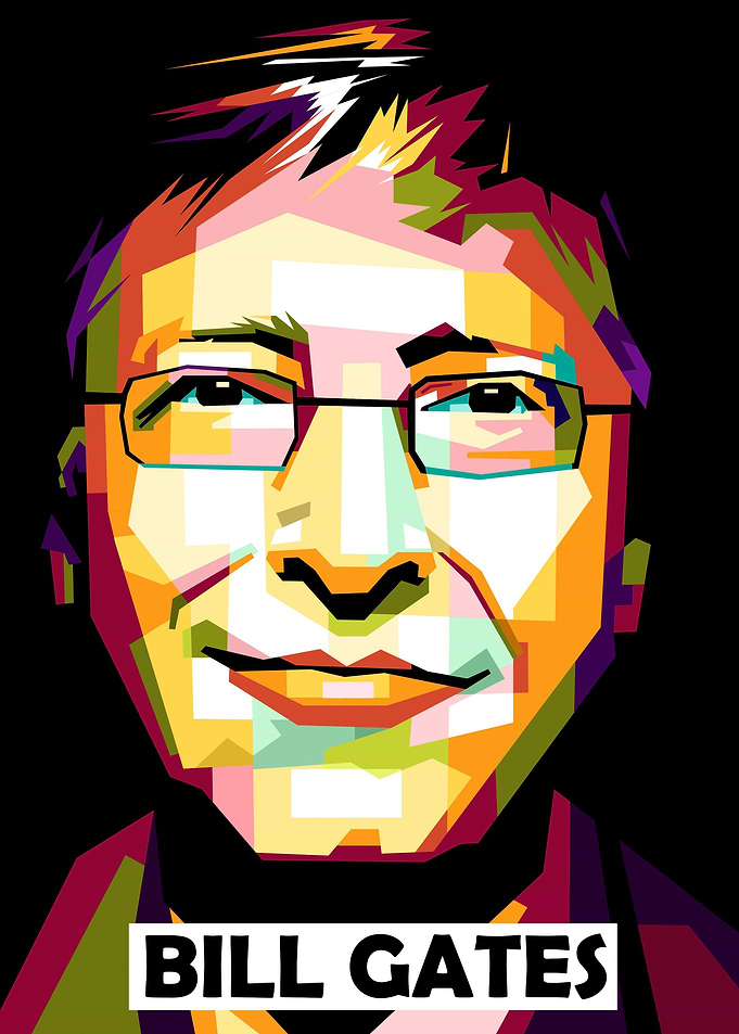 Bill Gates in wpap pop art