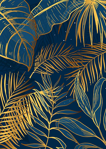 Golden Leaves Print Art