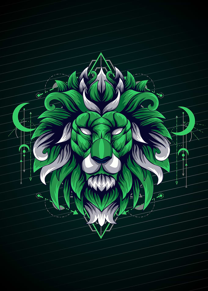 LION MOON GEOMETRIC