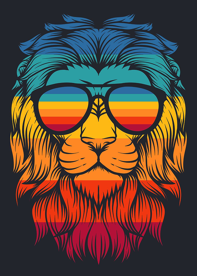 Cool Lion in Sunglasses