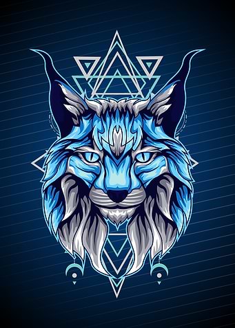 GEOMETRIC CARACAL CAT