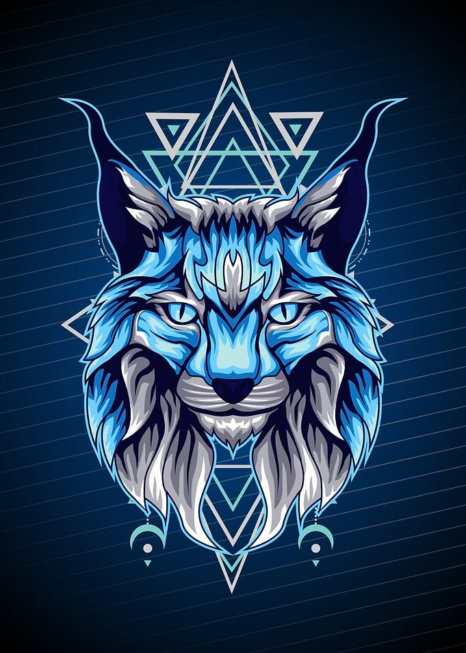 GEOMETRIC CARACAL CAT