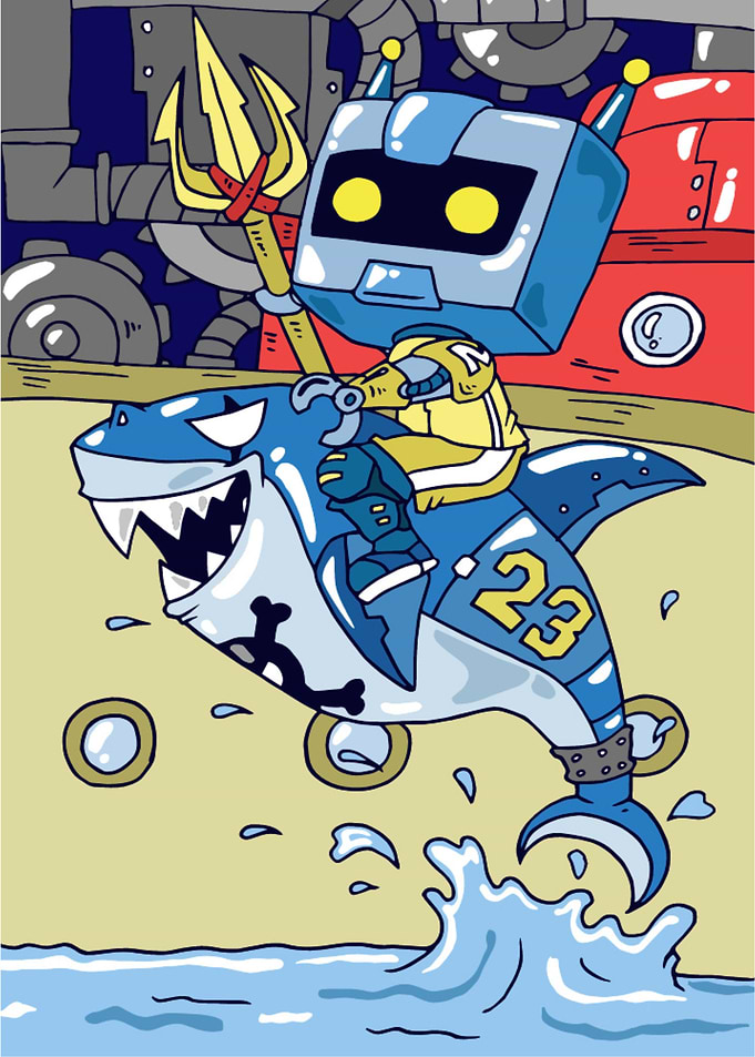 Robot ride on Shark